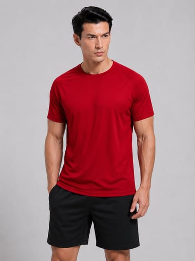 SparkNine Pulsegear sport t-shirt - heren - sneldrogend & ademend - L - rood - lichtgewicht - ideaal voor trainen, rennen & fitness