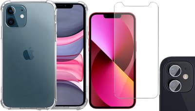 TechNow Shock Proof Backcover geschikt voor voor de iPhone 11 Hoesje - Screenprotector en Camera Screen Protector - Transparant