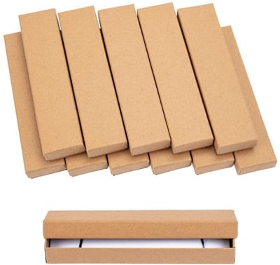 ONF3 - Kraftpapier juwelendoosjes - 20 stuks - Perfect voor sieraden - Burlywood - Voor ringen en oorbellen - Handgemaakt in karton - Geschikt v...