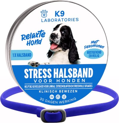 Antistress halsband hond Blauw - Anti-stressmiddel voor honden - Feromonen - Anti stress hond - Kalmerend en rustgevend - Tegen stress, angst en agressie bij honden