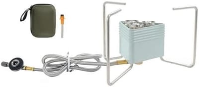 Draagbare Kachelbrander - Outdoor Kookbrander - Kamperen en Koken - Snelle Verwarming - 8000W - Lichtblauw
