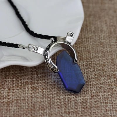 Mode Devil May Cry Anime Chasseur de Démons Pierre d'Âme Collier Cristal Rouge Pendentif Dante Homme Femme Bijoux Cosplay Cadeau bleu