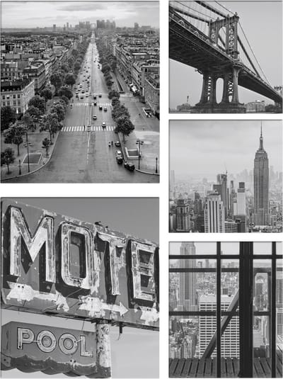 Art for the Home City Canvas Set van 5 80x60 cm