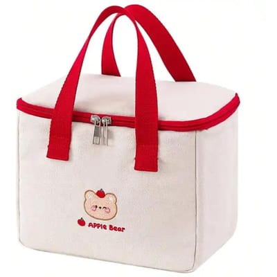 1PC - Sacs isothermes portables Les étudiants apportent leur propre boîte à lunch Sacs à lunch de bureau Sacs fourre-tout épais rouge