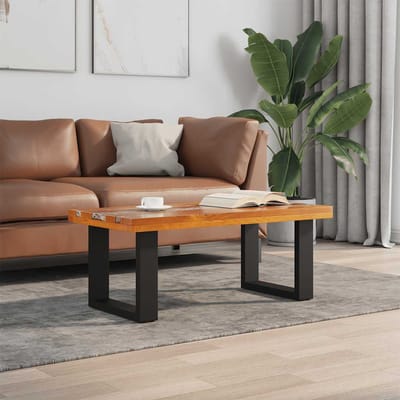 vidaXL - Salontafel - massief - teakhout - hars - 100x50 - cm