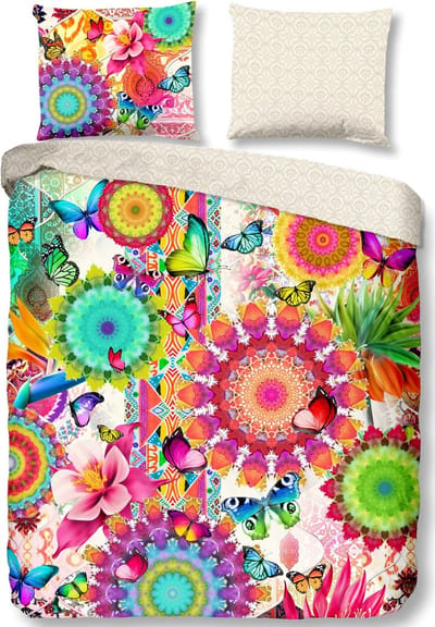 HIP Dekbedovertrek "mandala's, bloemen en vlinders" - Multi - (200x200/220 cm) - Katoen Satijn