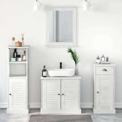 vidaXL - Badkamermeubel - Set - 4 - st - Antiek - wit - Massief - grenenhout
