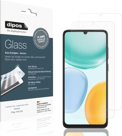 dipos – 2x Matte Pantserfolie geschikt voor Honor Play 10A 5G | 9H Screenprotector