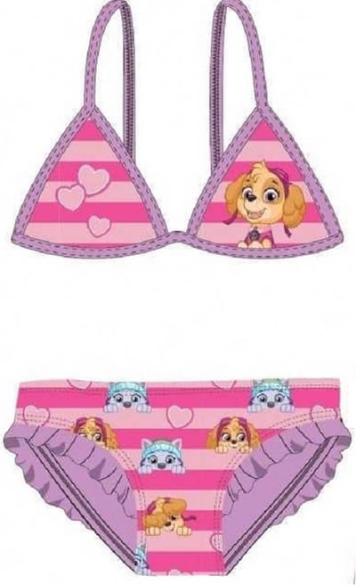 Paw Patrol bikini - roze met paars - Skye en Everest zwempak - maat 98/104