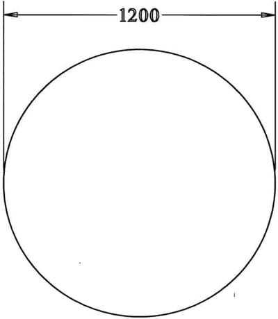 Los rond 25 mm melamine bureaublad 120CM doorsnede Zwartmat anti-fingerprint