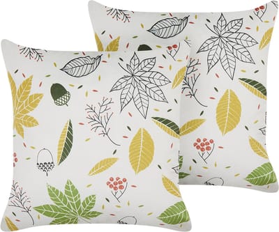 MULLEIN - Sierkussen set van 2 - Gebroken wit - 45 x 45 cm - Fluweel