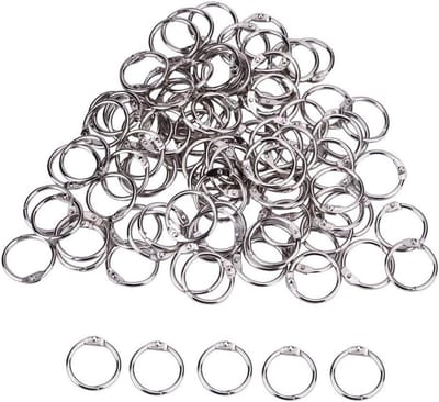 100 Stuks 1 Inch Ronde Losse Blad Binder Ringen in Zilver voor Organisatie en Creatieve Projecten