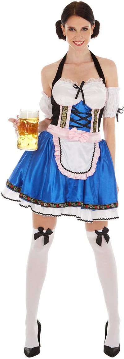 dressforfun - vrouwenkostuum dirndl sexy weidedroom S - verkleedkleding kostuum halloween verkleden feestkleding carnavalskleding carnaval feestkledij partykleding - 301050