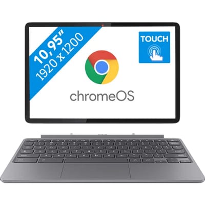 Lenovo Chromebook Duet 11M889 MediaTek Kompanio 838 27,8 cm (10.9") Touchscreen WUXGA 4 GB LPDDR4x-SDRAM 128 GB eMMC Wi-Fi 6 (802.11ax) ChromeOS Engels Grijs
