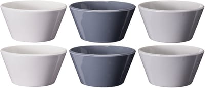 Cookinglife Soepkommen / Kommen - Siaki Wit / Blauw / Grijs ø 14 cm - Porselein - 6 stuks