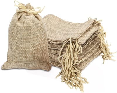 Set van 30 jute tasjes met trekkoord, 7 x 9 cm, herbruikbaar voor bruiloften, feesten, geschenken en sieraden