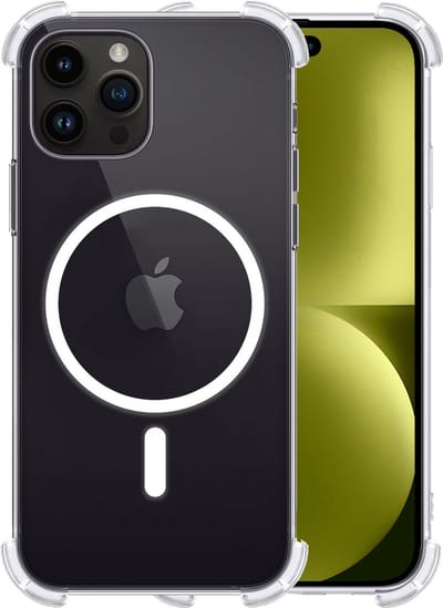 Hoesje - Geschikt voor Apple iPhone 15 Pro - Magsafe Compatible - Sterk & Shockproof - Back Cover - Shock Proof Case - Telefoon Hoes Shockproof - Telefoonhoesjes - Transparant