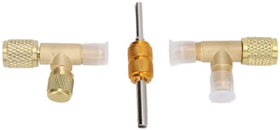 Dailygoods - T-adapter voor Ventielkern - Messing T-stuk - 3-poorts snelkoppeling - 1/4 Inch - Geschikt voor Vacuümmeter - Duurzaam en Roestvrij