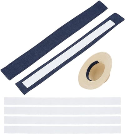 2 Sets Hoedverkleiners van Katoen, Beschermende Inzetstukken voor Hoeden met Plakband, Ideaal voor Outdoorsport en Comfortabele Pasvorm, Zwart
