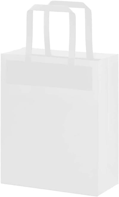 Papieren zakken - Cadeauzakjes Kraft - Verpakken en Dragen - Met Papieren Hengsels - 18x8x22 cm - Wit