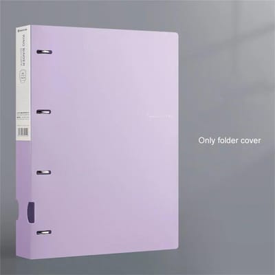 Nouveau classeur à feuilles mobiles A4, livre d'affichage de documents, classeur à feuilles mobiles à 4 trous, classeur à anneaux étanche couleur Morandi, papeterie de bureau violet
