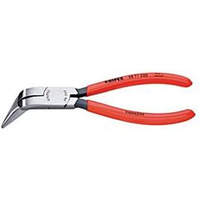 Knipex 38 71 200 Platte rondbektang Elektronica en fijnmechanica 70° gebogen Vanadium elektrostaal 200 mm