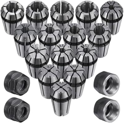 Spantang Set - Veerspanner Klemmoeren - Precisie Bewerking - Breed Klembereik - 19 Delig - Metaal