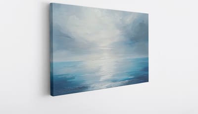 Saammp Canvas Schilderij - Landschap - Blauw - Abstract kunstwerk - 30x20 - Foto op canvas - Wanddecoratie - Muurdecoratie Woonkamer - Slaapkamer decoratie - Canvas Print