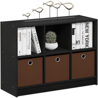 Ibenzoa® Functionele boekenkast met zes vakken en drie lades voor elke ruimte