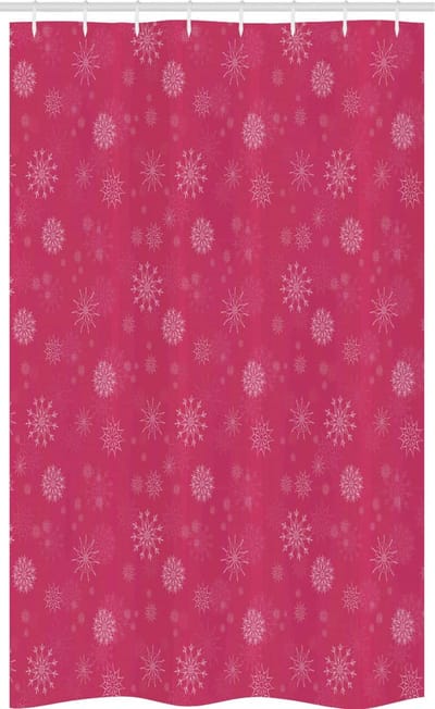 ABAKUHAUS winter douchegordijn – 120x180 cm – stof, wit/roze