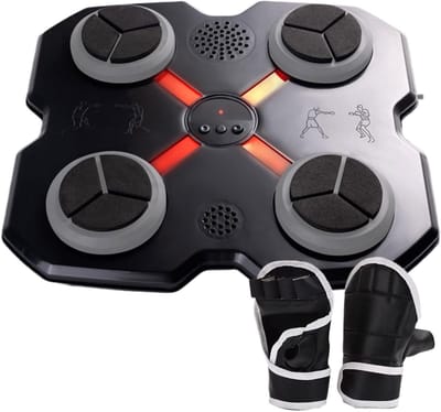 Muziek Boks Machine - Fitness Trainer - Thuis Fitness - Interactieve LED - 28x28x5 cm - Zwart