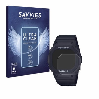 Savvies - Screenprotector voor Casio Baby-G BGD-565 - Folie Beschermfolie transparant 6 Stuks