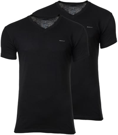 Gant T-Shirt Uni Cotton V-Neck 2Pack Zwart / male