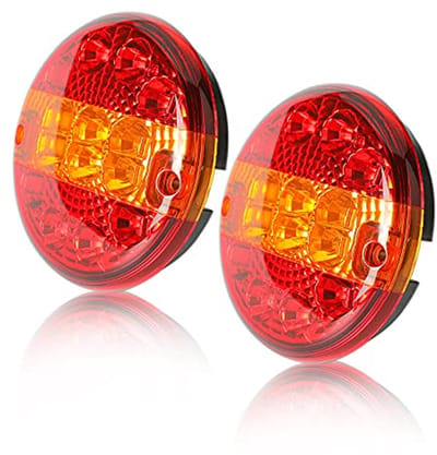 2 Stuks LED Ronde Aanhangerverlichting 12V 24V Waterdichte Achterlichten voor Auto en Vrachtwagen