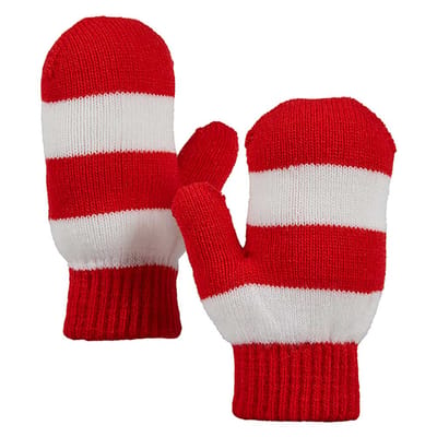 Apollo - Feest baby handschoenenen - Rood-wit - one size - Baby feestkleding - Feestartikelen - Oeteldonk - Carnaval - Party