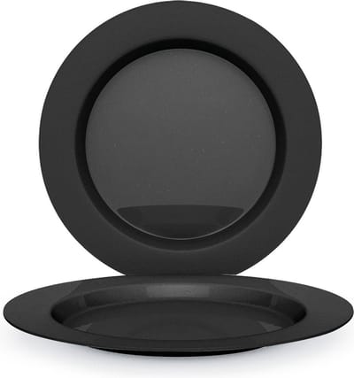 Juypal Bordenset - 4x - zwart - kunststof - D26 cm - herbruikbaar - BPA-vrij