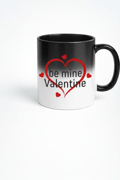 Black Magic Mok - "Be Mine Valentine" Hart Design - Perfect Valentijn Cadeau