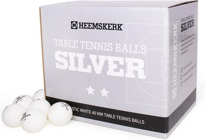 Heemskerk Silver Tafeltennisballen per 100 stuks - Wit - 2 ster