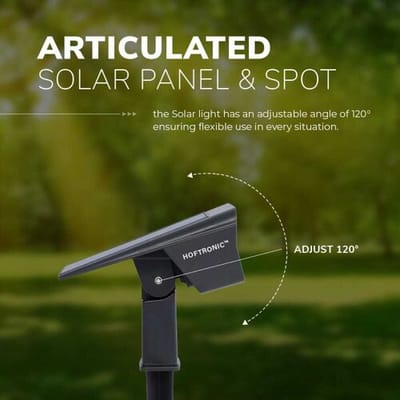HOFTRONIC Set van 4 Odessa solar prikspots - Incl. Schemerschakelaar - 3000K warm wit - 2 lichtstanden - 300 lumen - 6-12 uur brandtijd - Kantelbaar -