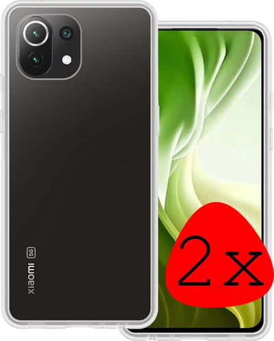 Hoesje 2 Stuks - Geschikt voor Xiaomi 11 Lite 5G NE - Sterk & Shockproof - Case Siliconen - Back Cover - Telefoon Hoes - Transparant