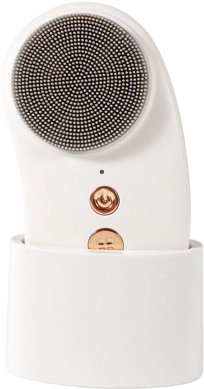 ECTEATOY® Elektrische gezichtsreinigingsborstel - Ultrasone mee-eterverwijdering en warme massage - Waterdicht schoonheidsapparaat, reinigt het gezicht grondig - Wit