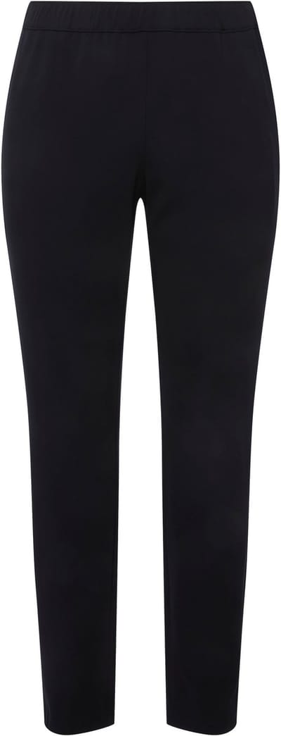 Ulla Popken - Dames - Punto-broek Sienna smalle pijp elastische tailleband - Middernachtblauw - Maat 42