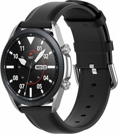 By Qubix - Geschikt voor Garmin bandje - Geschikt voor Garmin Vivomove 3 / HR / Luxe / Sport / Style / Trend - Classic leren bandje - Zwart - Smartwatch bandje 20mm
