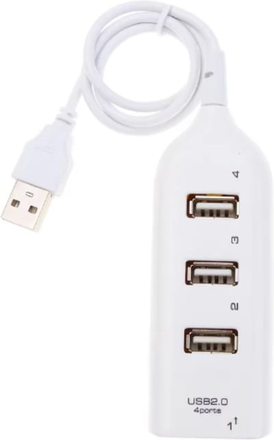Scoby - USB Splitter - 4 Extra Poorten - USB Hub - USB Multipoort Adapter voor Laptop - USB 2.0 - Wit