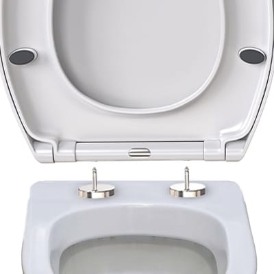 Toiletbril met Soft Close - Toiletdeksel Ovaal - Rustig Sluiten - Snel Verwijderbaar - Universeel Ovaal - Wit