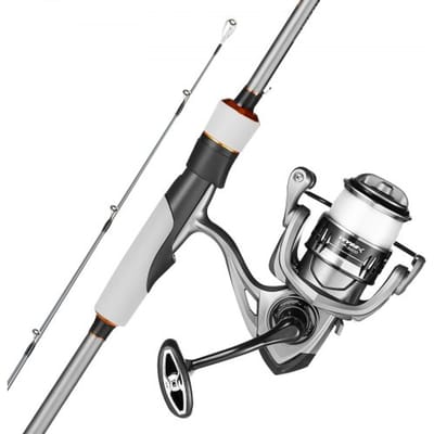 VEVOR Hengel- en Reelset, Hengel van Glasvezel en Koolstofvezel (Im6), Hengel- en Reelset voor Baarsvissen met Een Tweedelige Hengel van 2 Meter en 7+1 Kogellagers, Geschikt voor Zoet- en Zoutwatervissen