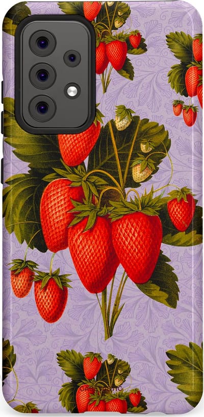 Casetastic Hoesje Geschikt voor Samsung A52 (4G/5G/s) - Stijlvolle Beschermende Duo-layer Case - Wilde aarbei