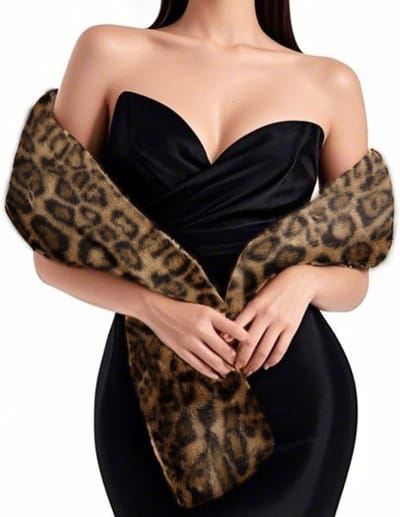 Dames Sjaal met Faux Fur Kraag - Warme Wrap voor Feestjurken en Koud Weer, Elegante Accessoire