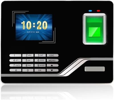 Aanwezigheidssysteem Vingerafdruk - Tijdklok Werknemer - Kantoor Toegangscontrole - Biometrische Machine - 178x138x40mm - Zwart