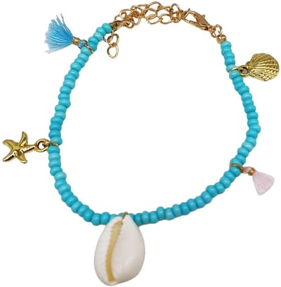 Armband - enkelbandje - blauw - verstelbaar 17-24 cm